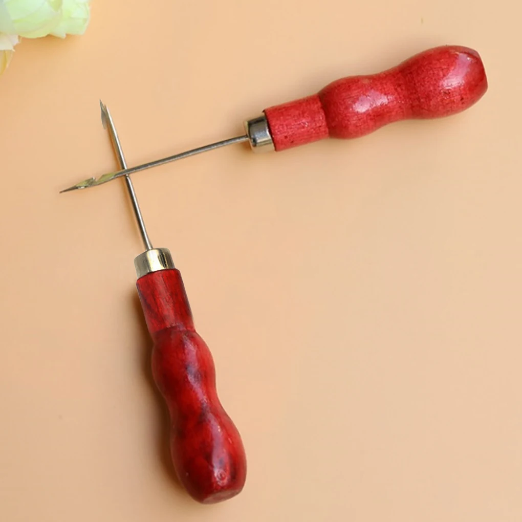 Gourd-образная деревянная ручка зацепил прямой шило домашние туфли ручной работы, делая дрель подошва крепежные инструменты