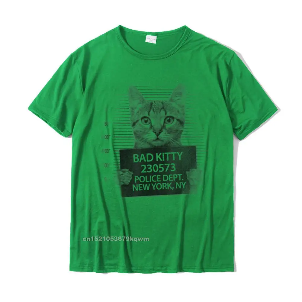 LeisureHip hop Short Sleeve Tops & Tees Thanksgiving Day Rife Crewneck 100% Cotton Tee-Shirts Men Tshirts Funny Bad Kitty Cat Police Line Up Funny Cats T-shirt Unisex__5052 green