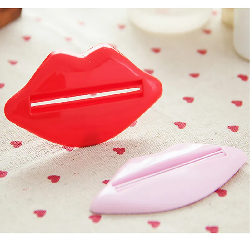 

2 Pcs Lip shape New Manual Toothpaste Squeezer Squeeze Tooth Paste Dispenser Toothpaste Clip Cosmetics Cleanser Extruder Clamps