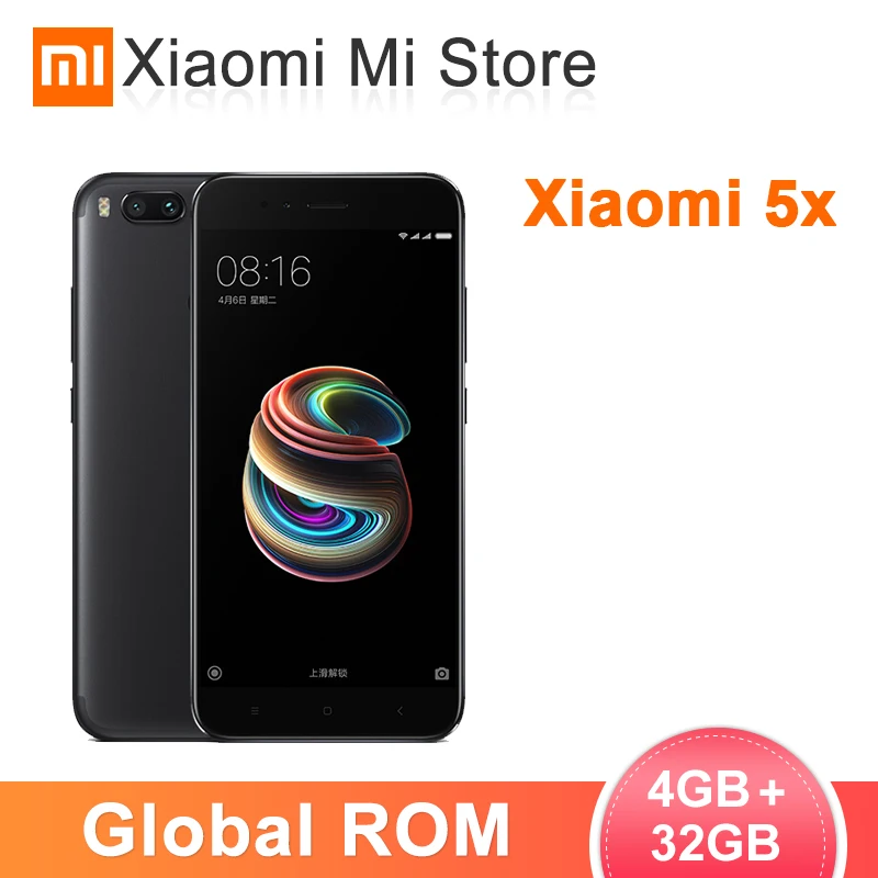 

Global ROM Xiaomi Mi 5X 4GB RAM 32GB ROM Mobile Phone Snapdragon 625 Octa Core 12.0MP Camera 5.5" 1920x1080p Screen