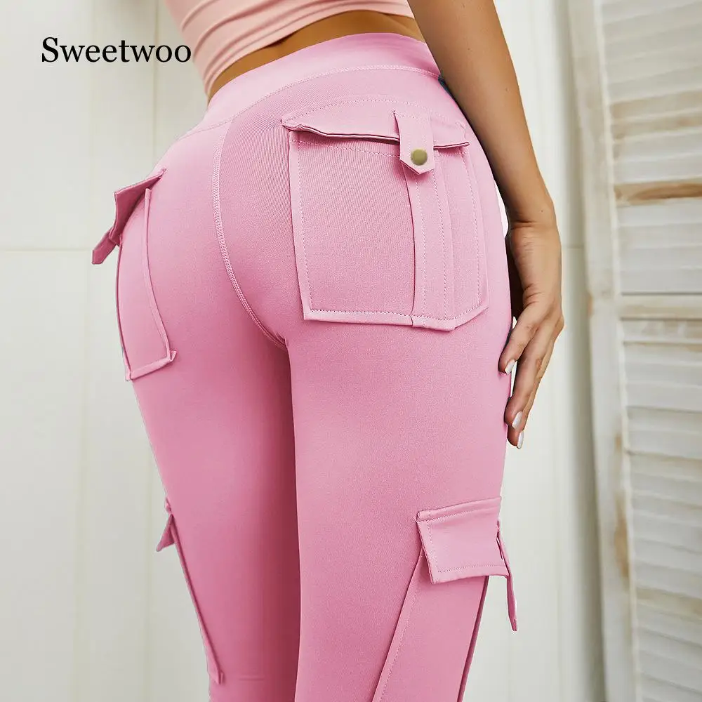 

High Waist Leggings With Pockets Workout Gym Legging Scrunch Butt Yoga Pants Sport Women Fitness Leggings Flex Booty Sweatpants