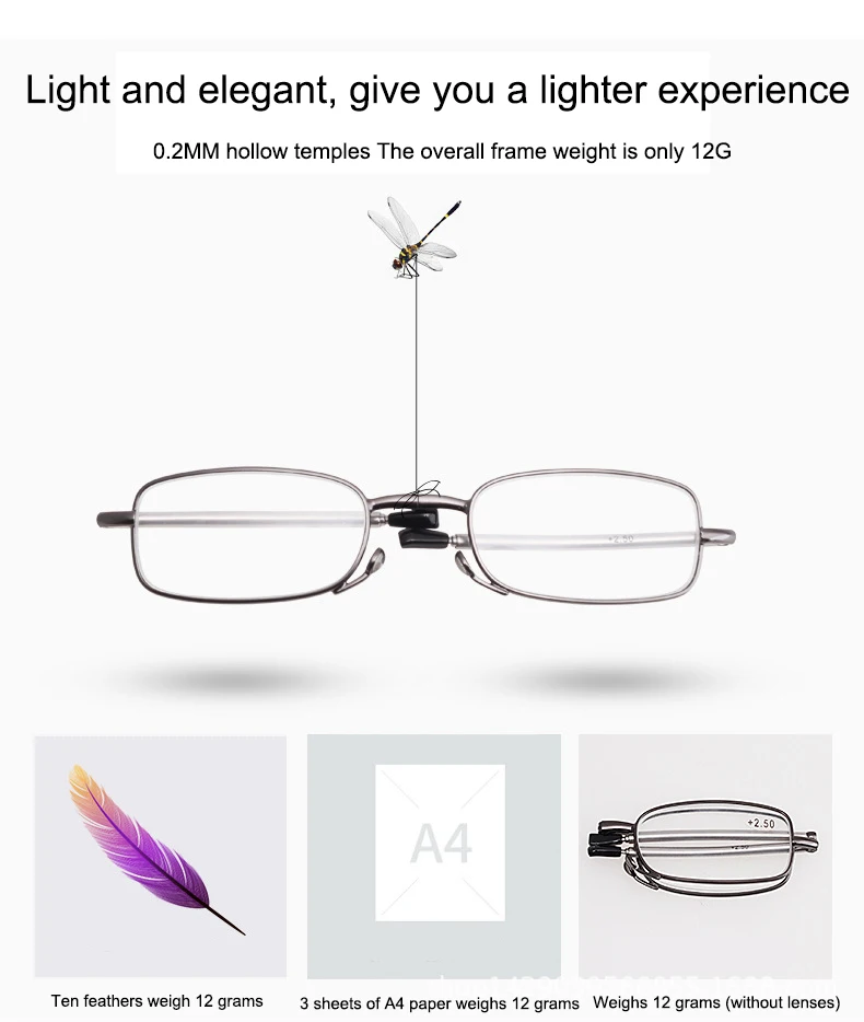 EVUNHUO складные очки для чтения Асферические полимерные сплав рамка фотохромные очки для женщин и мужчин рецепт унисекс очки+ 1,0-3,5