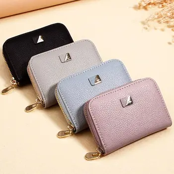 

Fashion Leather Small Wallet Coin Change Zipper Pocket Purse Credit Card Holder