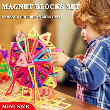 

Mini 169pcs Magnetic Blocks DIY Designer Constructor Magnetic Building Block Magnet Toys For Kids Children Xmas Gifts
