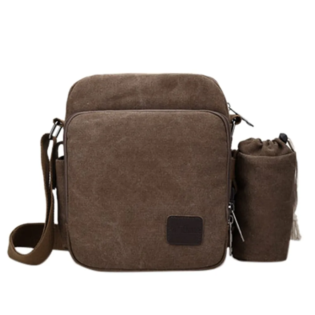 Мужская Ретро многофункциональная спортивная парусиновая сумка на плечо, сумка-мессенджер, мужская сумка-слинг# T1G - Цвет: Coffee