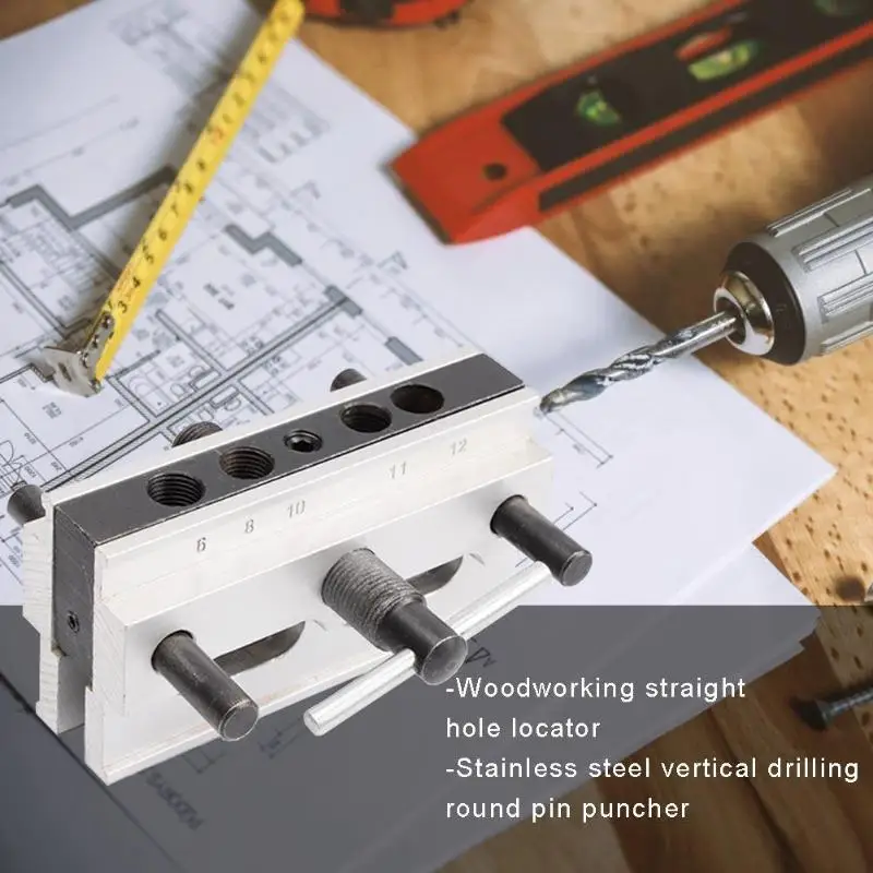 

Metal Vertical Hole Jig Kit Drill Bit Set Household for DIY Carpentry Woodworking Tools for Carpentry Punching Positioning