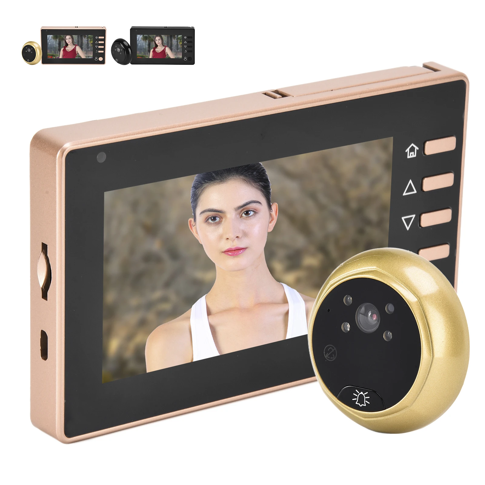 4.3in Door Peephole Viewer Video Doorbell TFT LCD Display Infrared Night Vision Motion Detection for Home Security