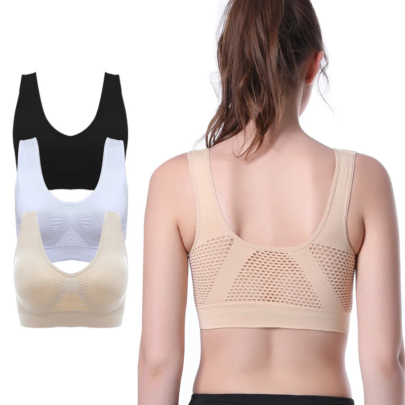 

Liftup Air Bra Women's Girls' Yoga Sports Underwear with Hollow Up Back Wireless Padded Bralette d88