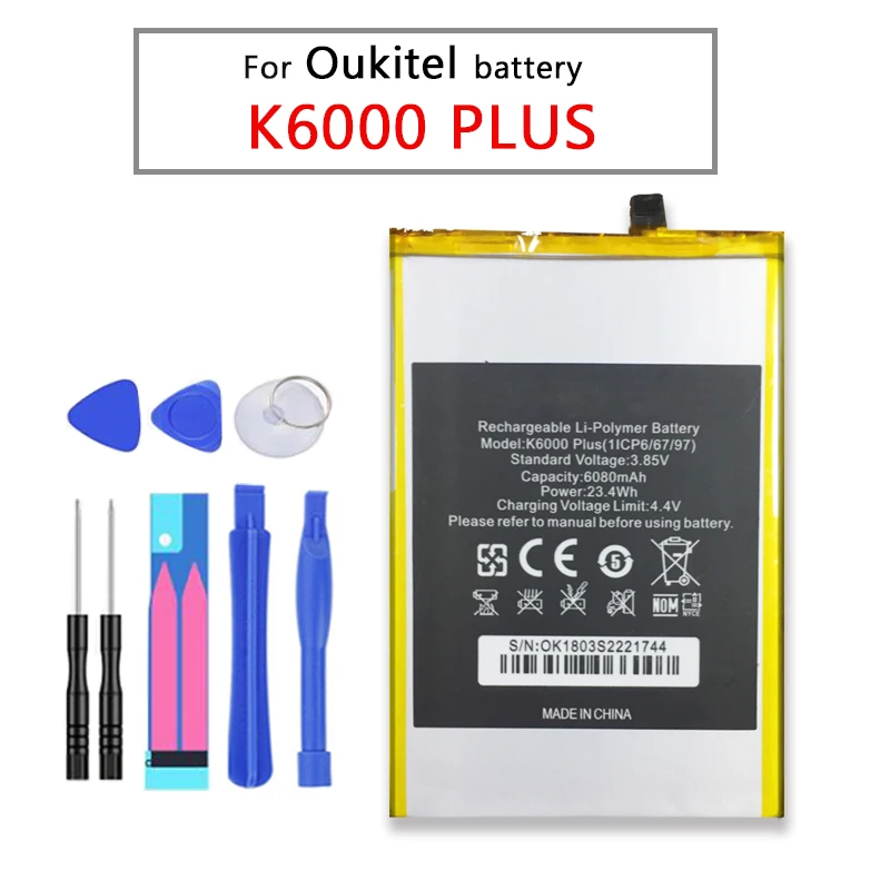 Для Oukitel K6000 Plus запасная батарея для мобильного телефона 6080mAh полимерный