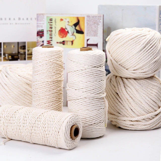 140pcs/set Macrame Cord Set 100mm Natural Macrame Cord Rope 3mm with 100pcs  Wood Beans for DIY Craft Plant Hangers Knitting - AliExpress