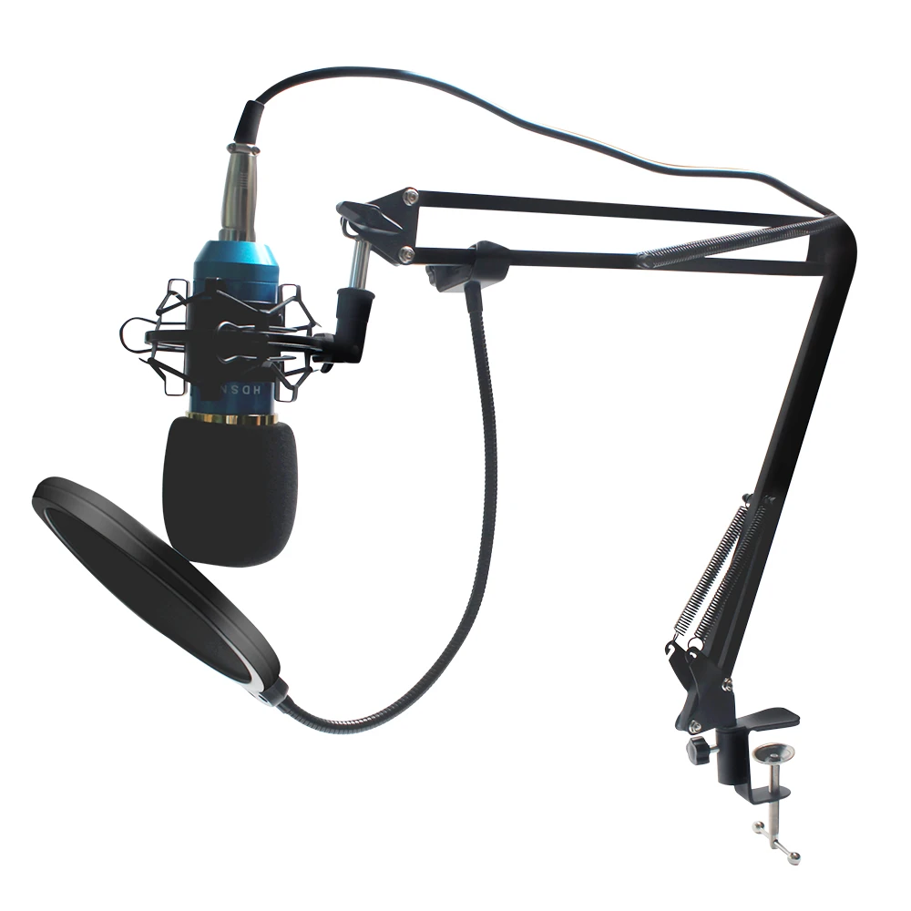 

Bm 800 Condenser Microphone for Computer with Metal Shock Mount Pop Filter Audio 3.5mm Wired Studio For Radio broadcasting