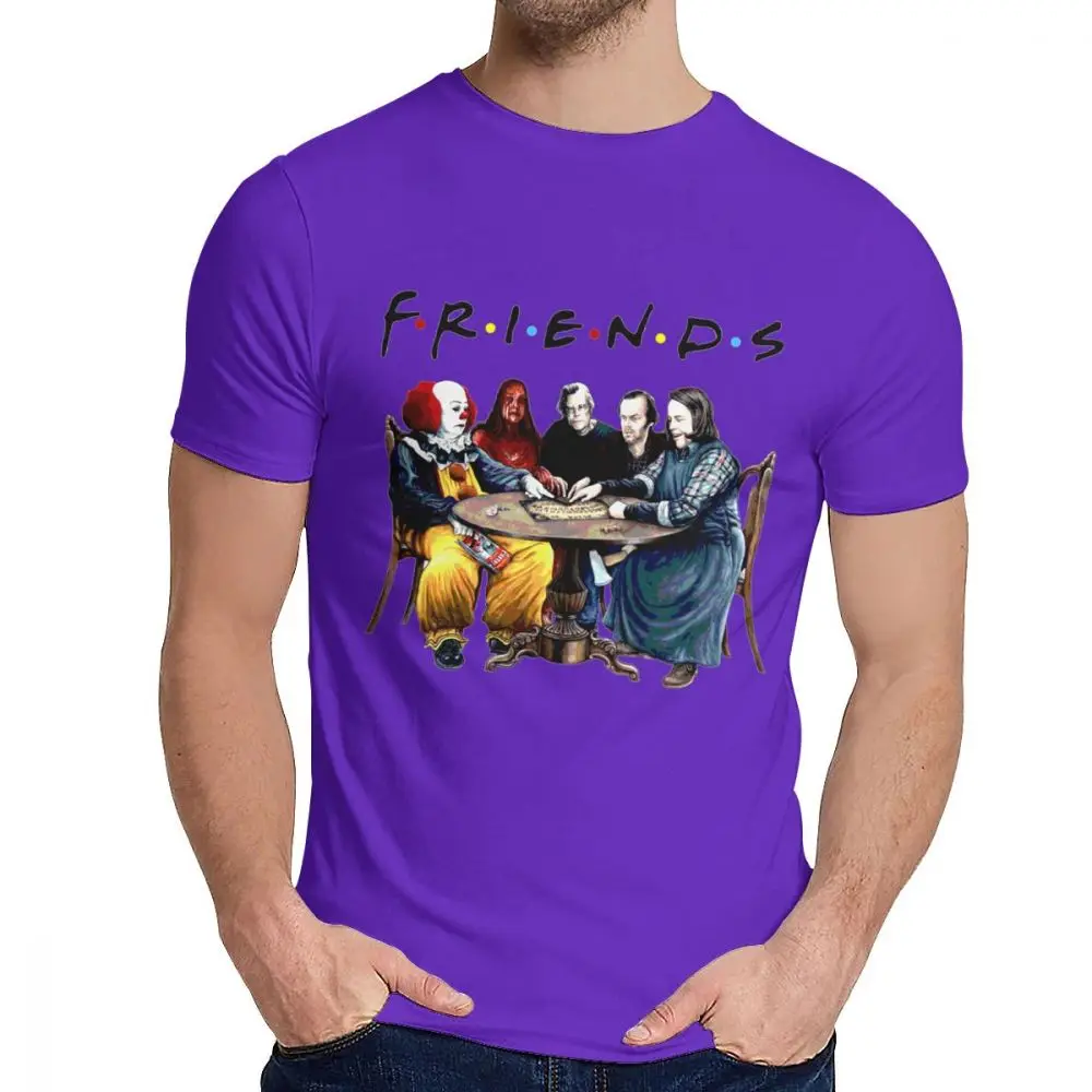 Лучший Стивен Кинг ужас персонажи друзья футболка мода Crewneck картина на заказ человек хлопок плюс размер тройник - Цвет: Фиолетовый