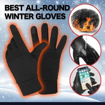 

Winter Warm Ski Mens Gloves Women Cycling Touch Screen Splash-proof Windproof Fashion Black Gloves Ladies Non-Slip 2020 11