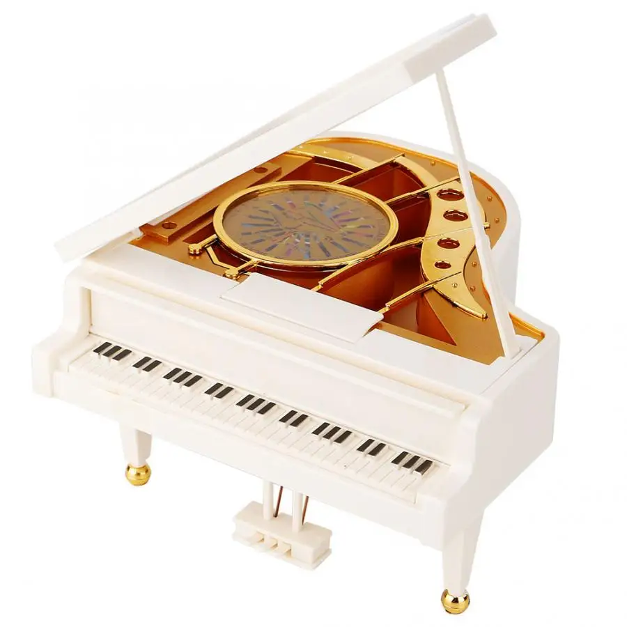 wooden music box Piano Shape Ballet Dancing Girl Music Box Home Ornament Jewelry Box Kids Toys Gift metal