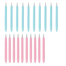 20 pièces artisanat bricolage papier fendu Quilling outils, fente aiguille stylo Art main artisanat bricolage outil (rose et bleu)