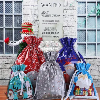 

30pcs Cute Christmas Pattern Style Gift Bag Gift Drawstring Bags Christmas Present Wrap For Wedding Birthday Candy Bag