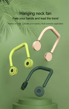 

1pc Lazy Hanging Neck Fan Air Cooler Fan Outdoor Convenient USB Charging Creative Student Mini Electric Air Cooling Fan