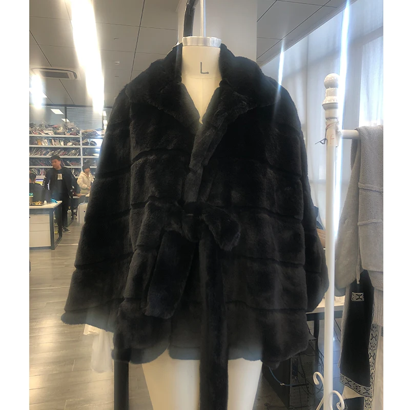 Umeko элегантный пояс шуба из искусственного лисьего меха женская зимняя мода средней длины искусственный Лисий мех пальто леди теплый искусственный Лисий Мех плащ пальто