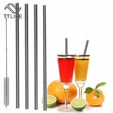 TTLIFE нержавеющая сталь Питьевая металлическая соломинка многоразовые бар соломинки очиститель щетка комплект+ сумка кухонные устройства Инструменты