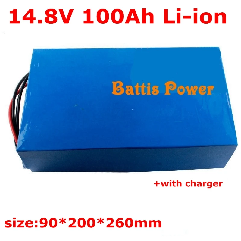ПВХ 14,8 V 100Ah литиевая батарея 3,7 V литий-ионные батареи с BMS для инвертора солнечной энергии скутер+ 10А зарядное устройство