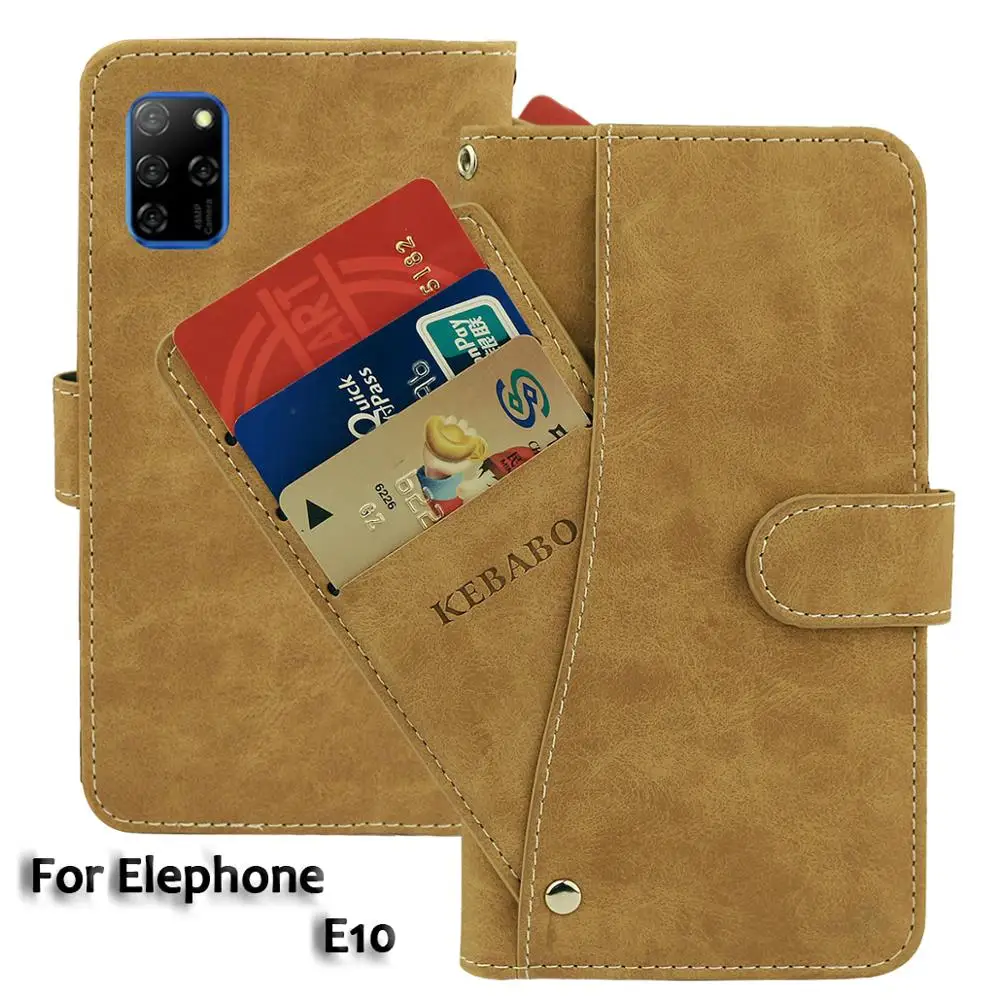 Винтажный кожаный чехол-бумажник Elephone E10 роскошный откидной Чехол 6 5 дюйма с