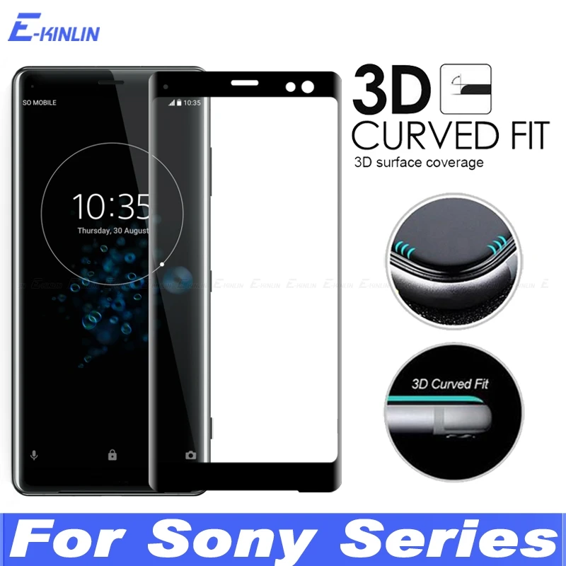 3D закругленные края полное покрытие из закаленного стекла для Sony Xperia XZ3 XZ2 Premium XZ1