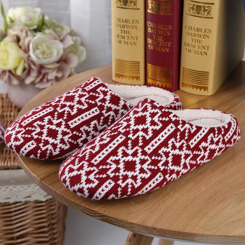 

Home slippers for Women Wool weaving warm Woman slippers Winter coral fleece Indoor shoes Exquisite handwork