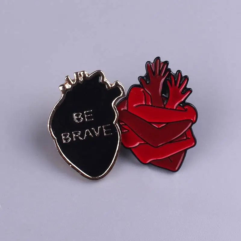 Heart Pin Badges Punk Icon Backpack Set Enamel Brooch Metal Badge Clothes Accessories Jewelry Gift Lapel Pin Bags