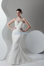 

free shipping 2017 new design hot seller custommade size/color cap sleeve taffeta bridal gown white/ivory mermaid wedding dress