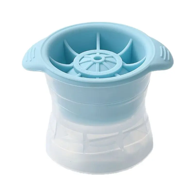 Sky Blue Силиконовая Круглая Сферическая форма для ледяных шариков без утечки с герметичной крышкой виски коктейль E65B - Цвет: Sky Blue
