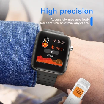 

Smart Watch with Body Temperature Measure Heart Rate Blood Pressure Oxygen Monitoring Smart Wristband Sport Fitness Watches