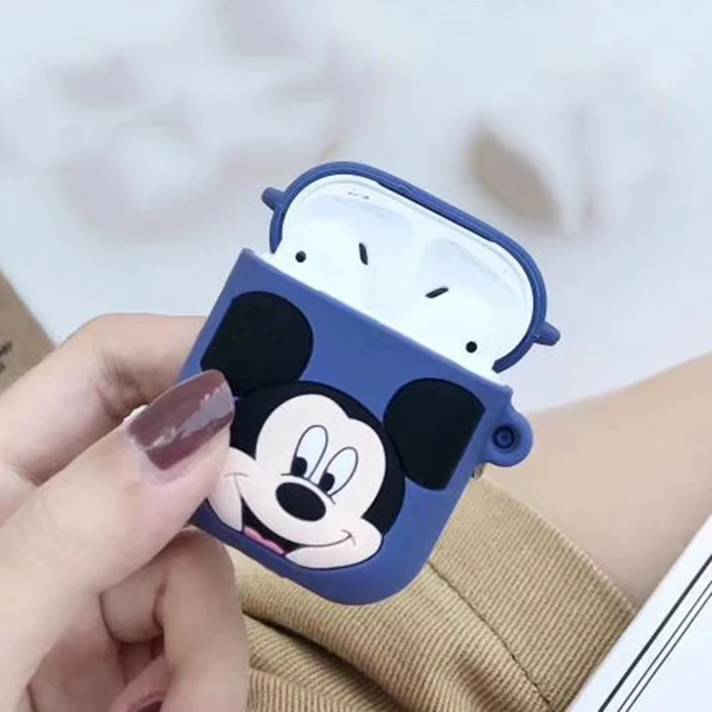 3D мультфильм беспроводной Bluetooth наушники чехол для Apple AirPods силиконовые зарядки наушники Чехлы для Airpods защитный чехол - Цвет: Mickey3