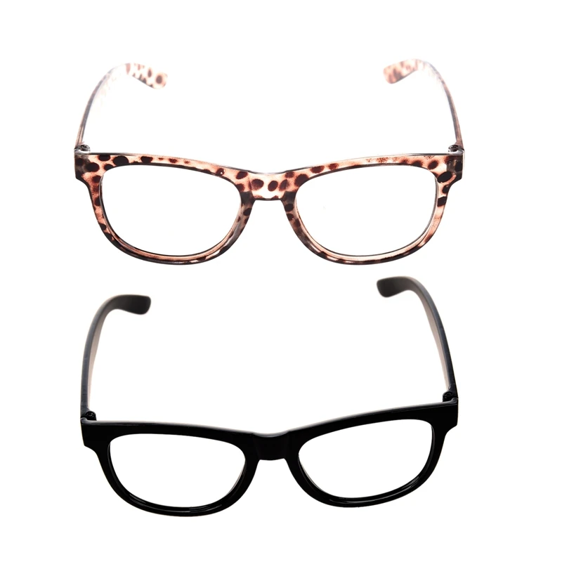 

JHD-2Pcs Stylish Boys Girls Children Kids Party Accessories Glasses Frame No Lenses New - Black & Leopard