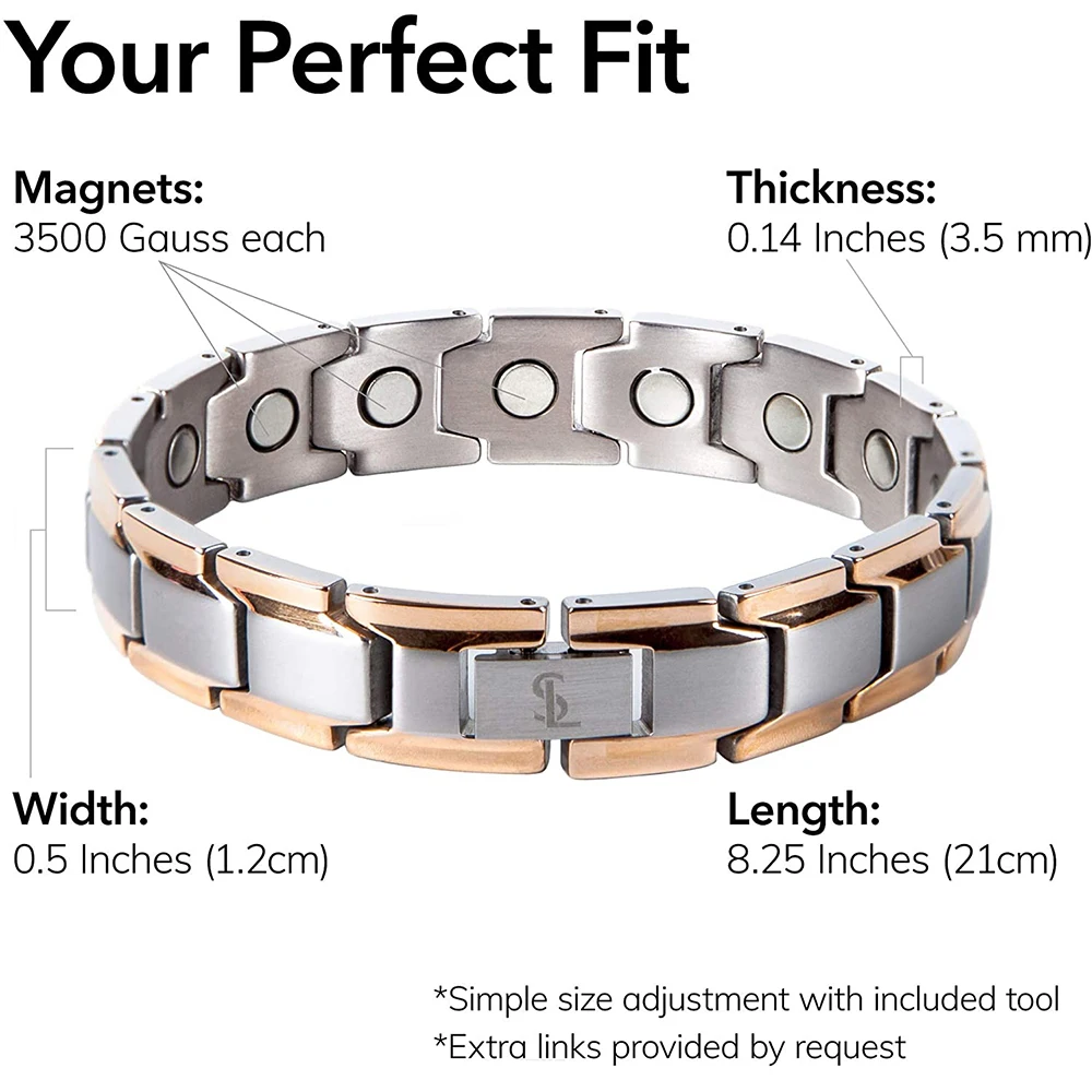 Titanium Magnetic Therapy Bracelet For Arthritis Pain Relief Lose Weight Improve Blood Circulation Health Care