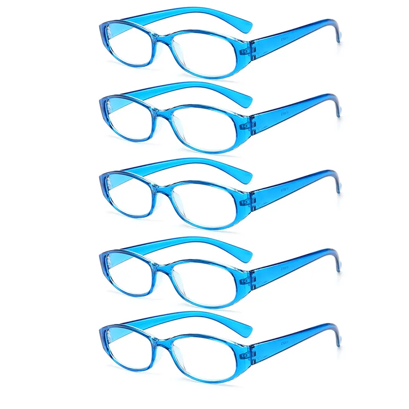 Blue RBENN 5 пар модные женские очки для чтения женские ультралегкие очки для пресбиопии мужские красочные очки для чтения для женщин+ 1,5 2,5 3,5 4,0 - Цвет оправы: Blue