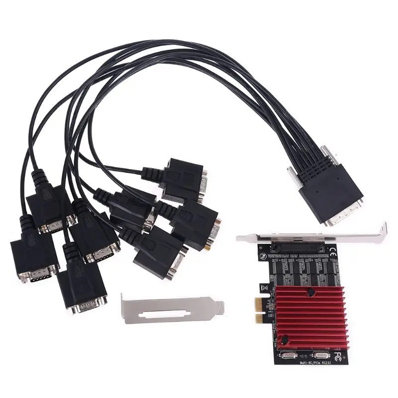 8-портовый преобразователь H7JA с PCIE на DB9 RS232 контроллер последовательной