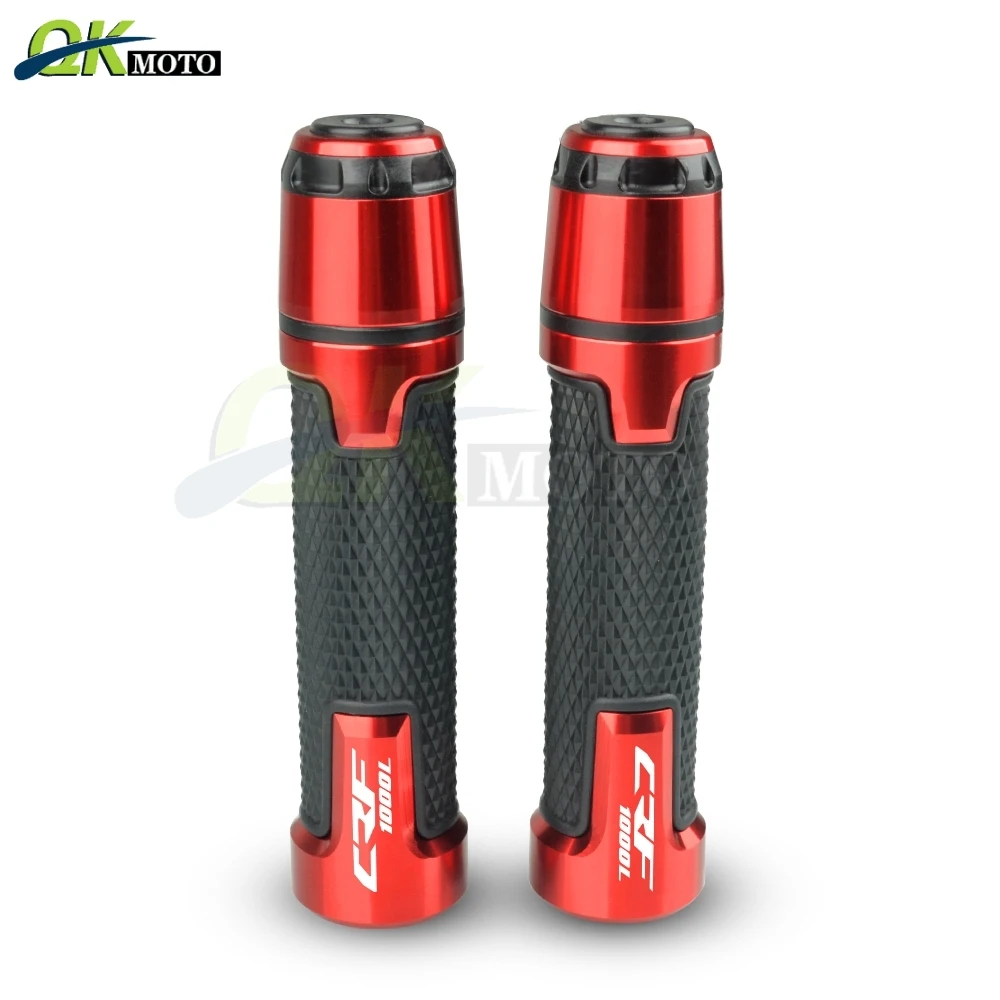 Красный Аксессуары для мотоциклов 7/8 ''22 мм CNC алюминиевые ручки и ручки бар ручки Конец слайдер крышка вилка подходит для Honda crf 1000l CRF1000L - Цвет: Красный