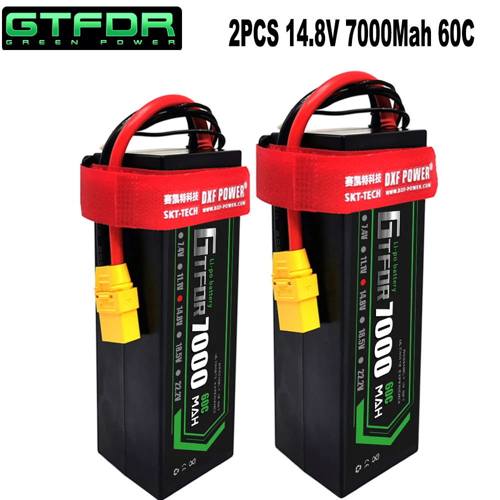 DXF-2Pcs-Lipo-Battery-2s-4S-7-4V-14-8V-8000mah-110C-6500mAh-100C-HardCase-AKKU