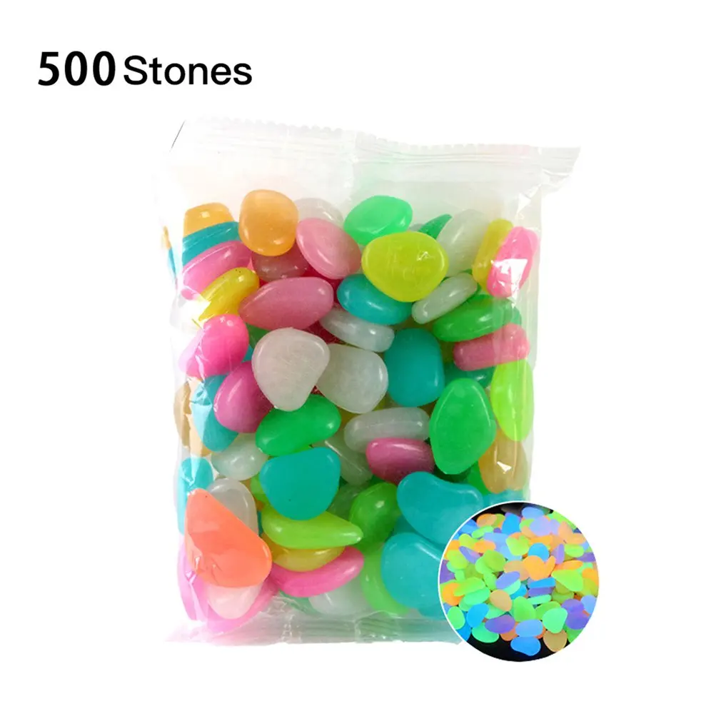 

500pcs Glow in the Dark Garden Pebbles Glow Stones Rocks for Walkways Garden Path Patio Lawn Garden Yard Decor Luminous stones