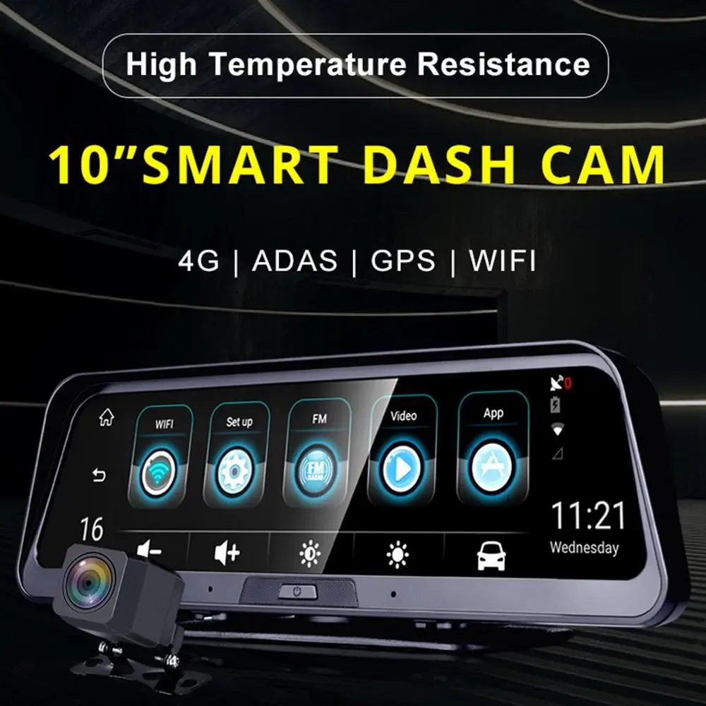 4G центральная консоль gps регистратор грузового автомобиля 10 дюймов Wifi Двойная Запись вождения рекордер сенсорный экран регистратор для автобуса