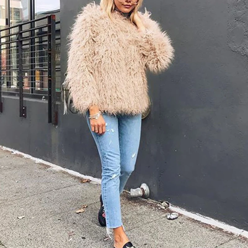 

Women's fur coat fashionable imitation fur imitation lamb hair camel coat top women's fur coat autumn and winter new coat