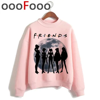

Newest Sailor Moon Harajuku Kawaii Hoodies Women Ullzang Funny Cartoon Warm Sweatshirt 90s Aesthetic Usagi Cute Cat Hoody Female