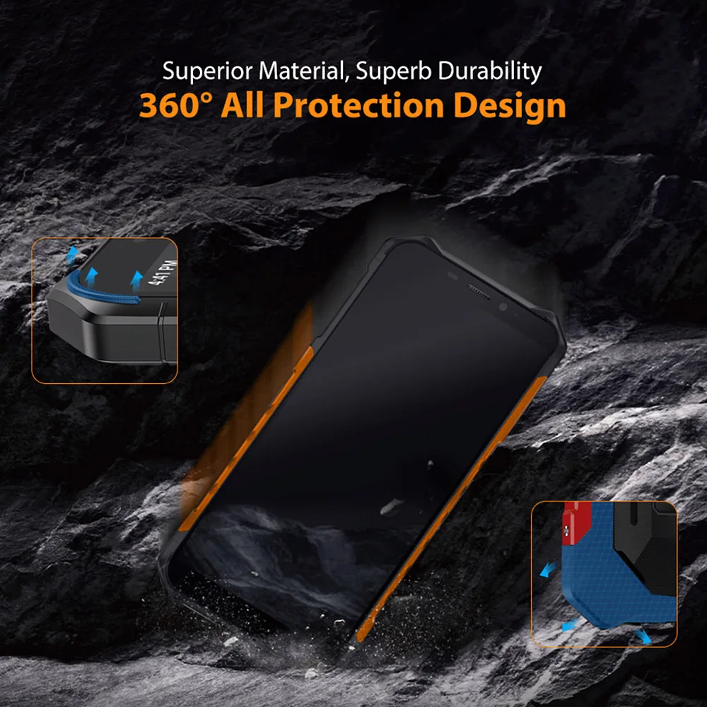 Ulefone Armor X5 прочный смартфон Android 9,0 Восьмиядерный Helio P23 NFC IP68 3 ГБ 32 ГБ 5000 мАч 4G мобильный телефон разблокировка лица