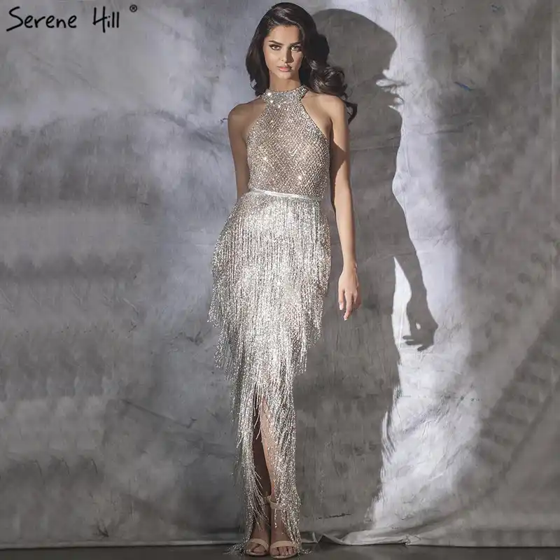 tassel evening dress