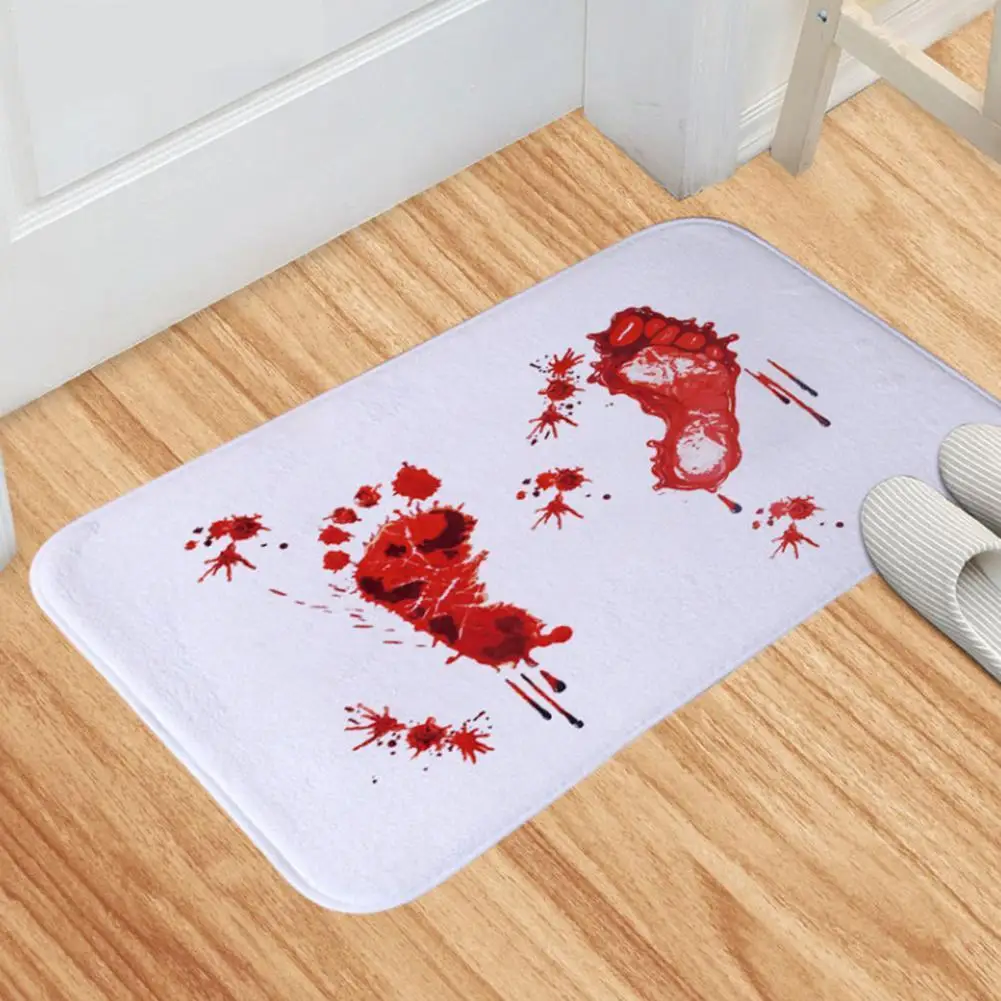 Halloween Decoration Horror House Blood Bathmat Foot Mat Bath Bathroom