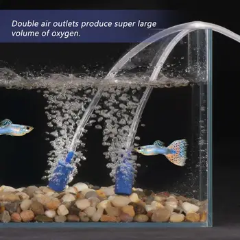 

Double Outlets Air Pump Aerator with Air Stone Oxygen Tube for Aquarium Fish Tank Pond with US/UK/EU Plug