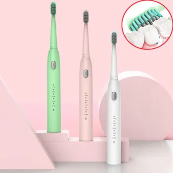 

3 Colors Sonic Electric Toothbrush IPX7 Waterproof USB Rechargeable 360 Automatic ToothBrush 5 Models With 2 Brush Heads