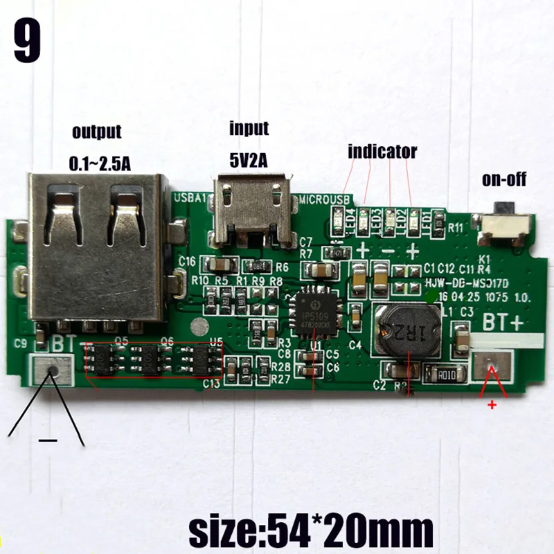 5 в 1.7A 2.1A Дополнительный внешний аккумулятор модуль плата для мобильного аккумулятора PCB контроллер зарядки два порта usb светодиодный светильник DIY аксессуары для замены - Цвет: 9