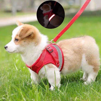 

Reflective Dog Harness Vest Adjustable Soft Breathable Dog Harness Nylon Vest Harness for Dogs Cat Puppy Collar Pet Chest Strap