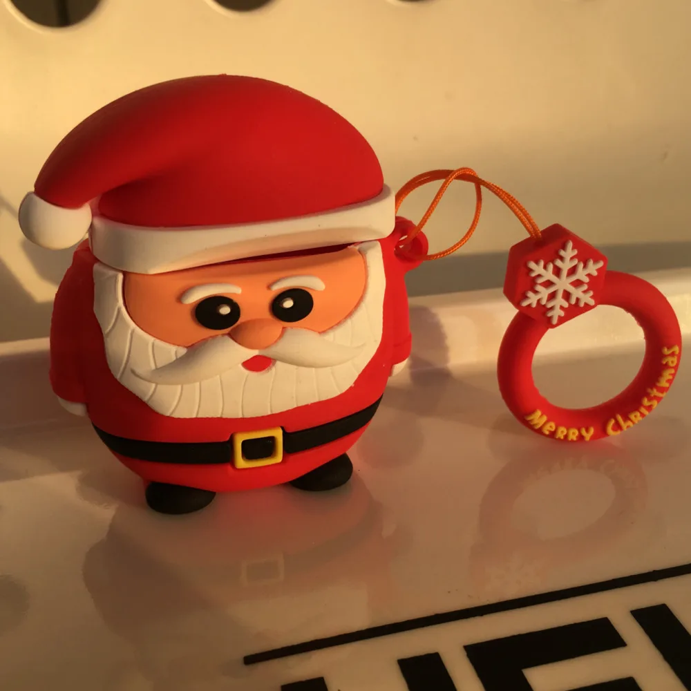

Christmas style Earphone Case For Apple AirPods 1 2 Silicone Cover Pouch Protective For Wireless Bluetooth Headphone charing box